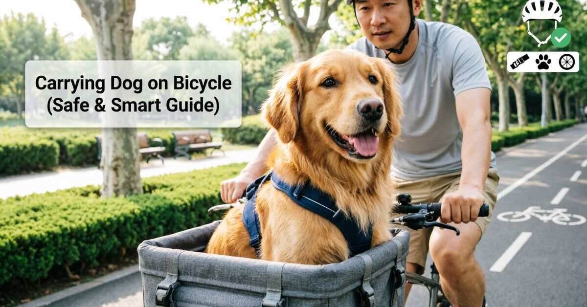 Carrying Dog on Bicycle